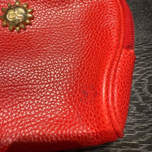 Christian Lacroix Red Cosmetic Bag with Gold Accents - Picture 2 of 8